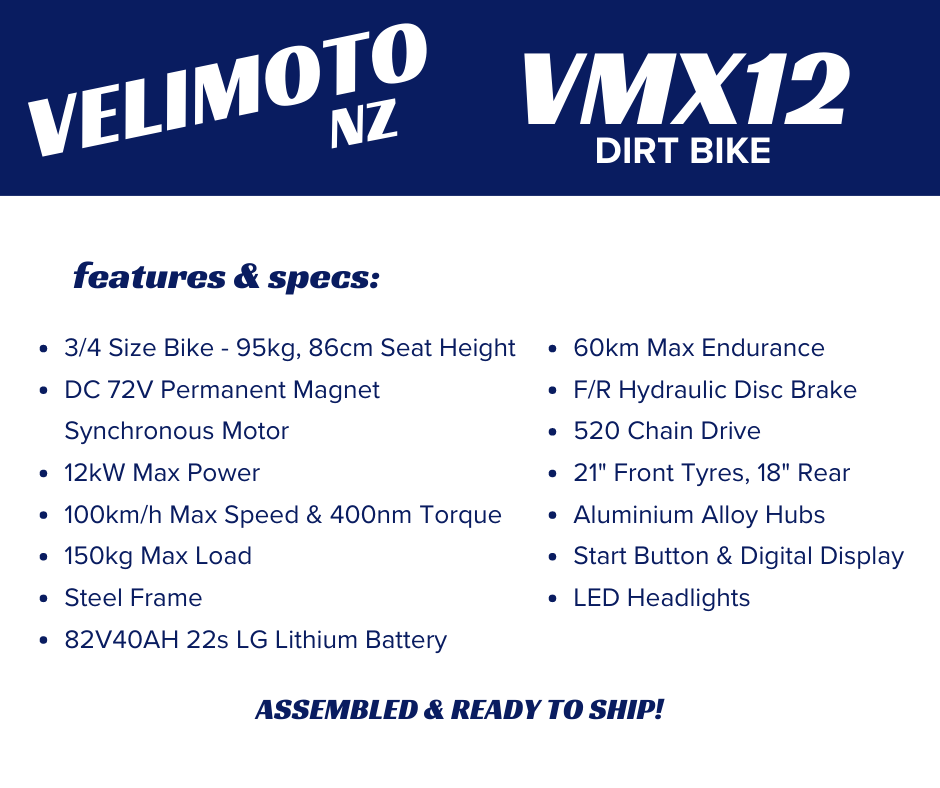 Velimoto Electric VMX12 Dirt Bike