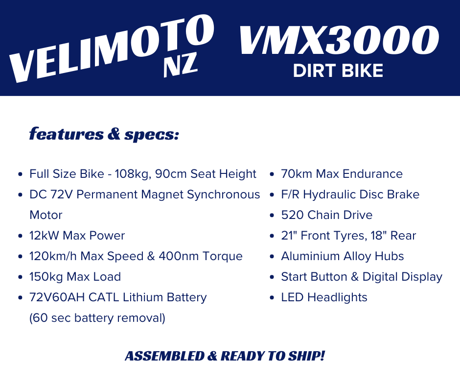 Velimoto Electric VMX3000 Dirt Bike